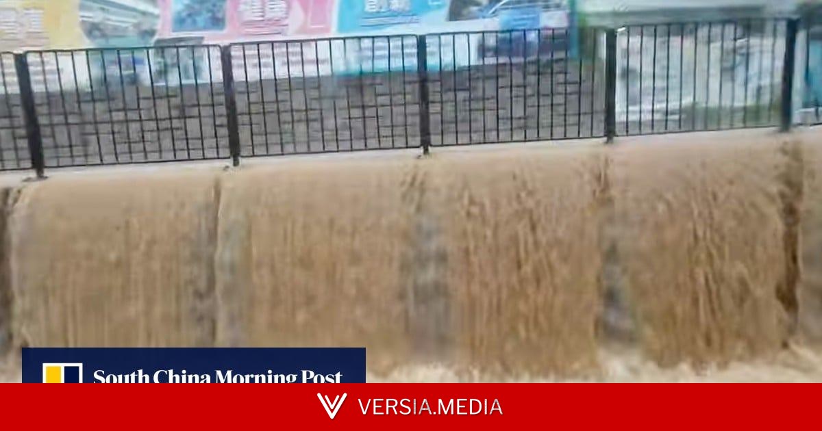 Clips of flooded Hong Kong rivers, streets go viral online after heavy rain
